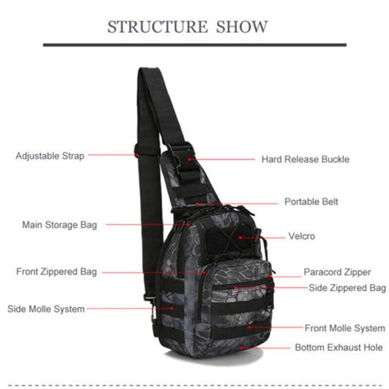 Outdoor Tactical Backpack Waterproof Sling Shoulder Chest Bag Sport Bag For Outdoor Camping Hiking Cycling Bag Portable Pocket
