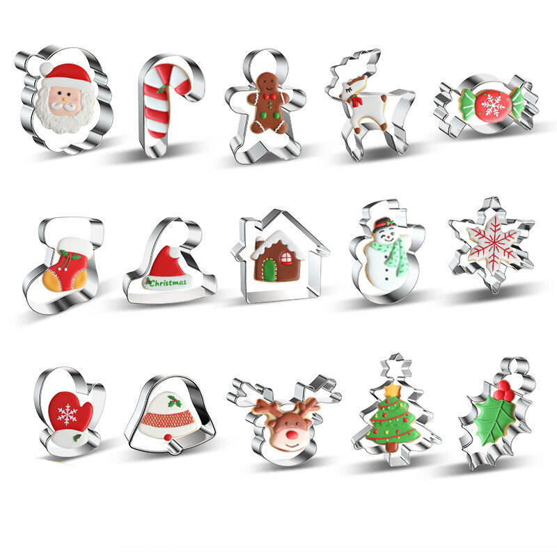 Molde de árbol de Navidad para cocina, accesorios para decoración de pastelería, cortador de galletas, galletas, pan de jengibre