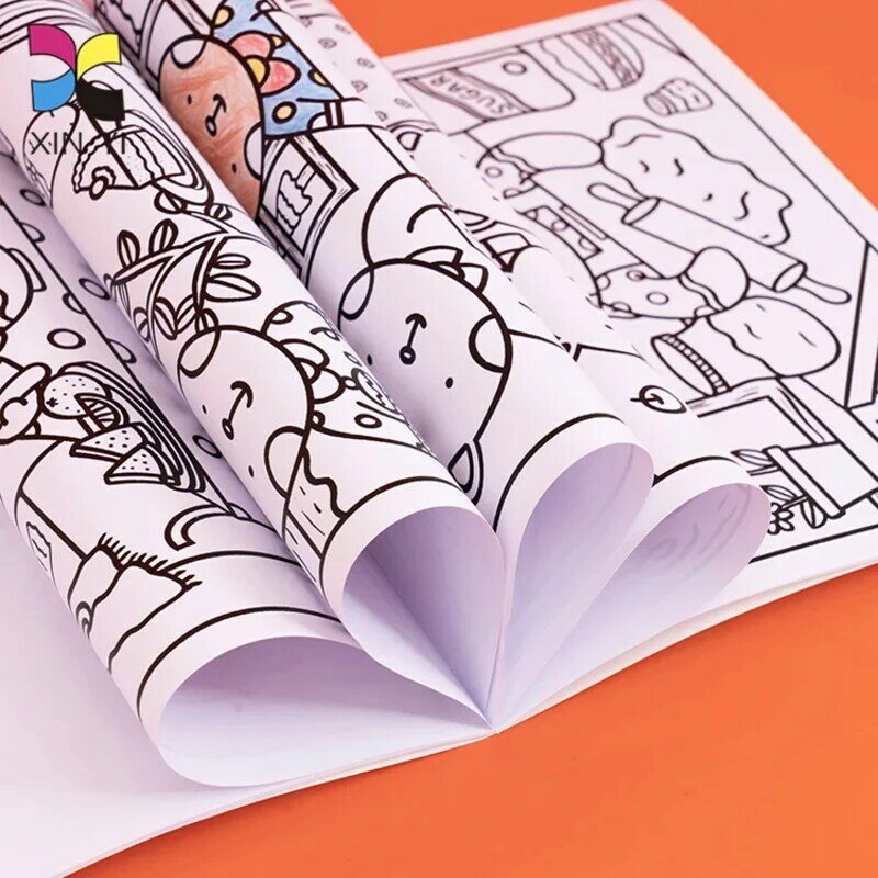Customizd Design Aangepaste Afdrukken Vroege Educatie Cognitie Dier Spiraal Boek Graffiti Aquarel Schilderij Boek
