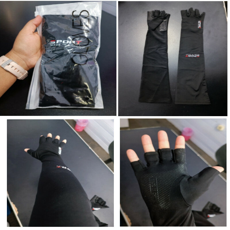 Long Gloves Cool Men Women Arm Sleeve Gloves Arm Warmers Gloves Running Cycling Sleeves Fishing Bike Sport Protective Gloves