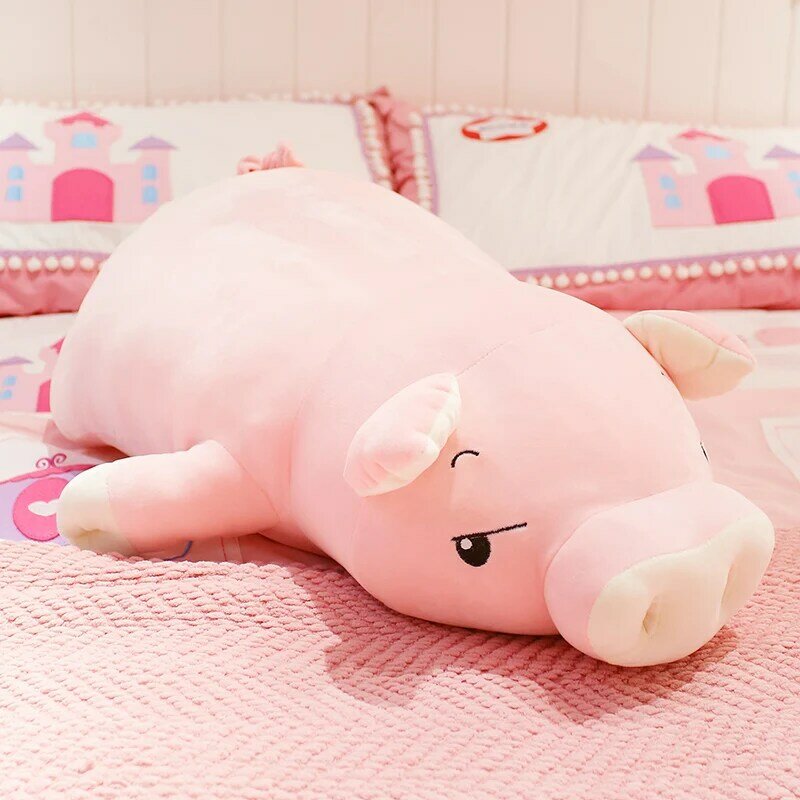 Cochon en peluche, doux, pour bébé, poupée couché, molle, main plus chaude, couverture oreiller, jouet animal, pour enfant, 40 – 75 cm, cadeau réconfortant,