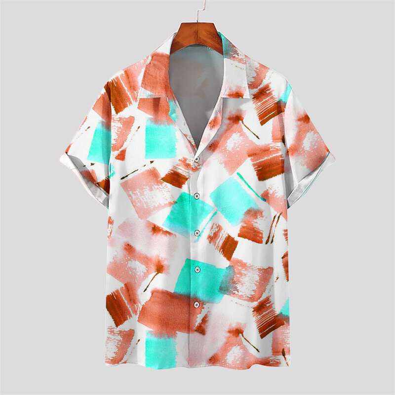 Весна-лето 2023, модная мужская Повседневная рубашка с короткими рукавами и 3d-цифровым принтом в китайском стиле