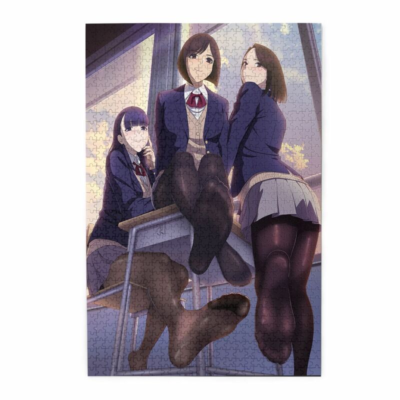 Hentai anime quebra-cabeça sexy jk meia-calça pintura 1000 peça quebra-cabeça para adultos doujinshi sexo h comic merch anime poster quarto decoração