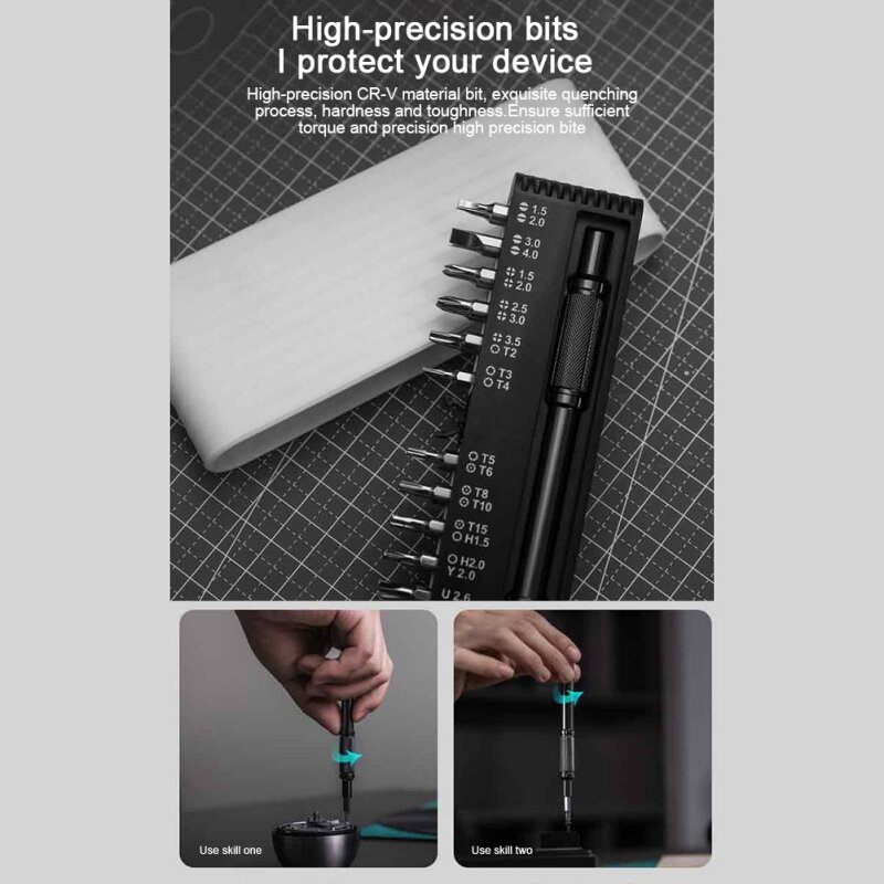 Schroevendraaier Kit 25 In 1 Precisie Magnetische Bits Diy Demontabel Schroevendraaier Set Mini Tool Case Voor Smart Home Pc telefoon Reparatie