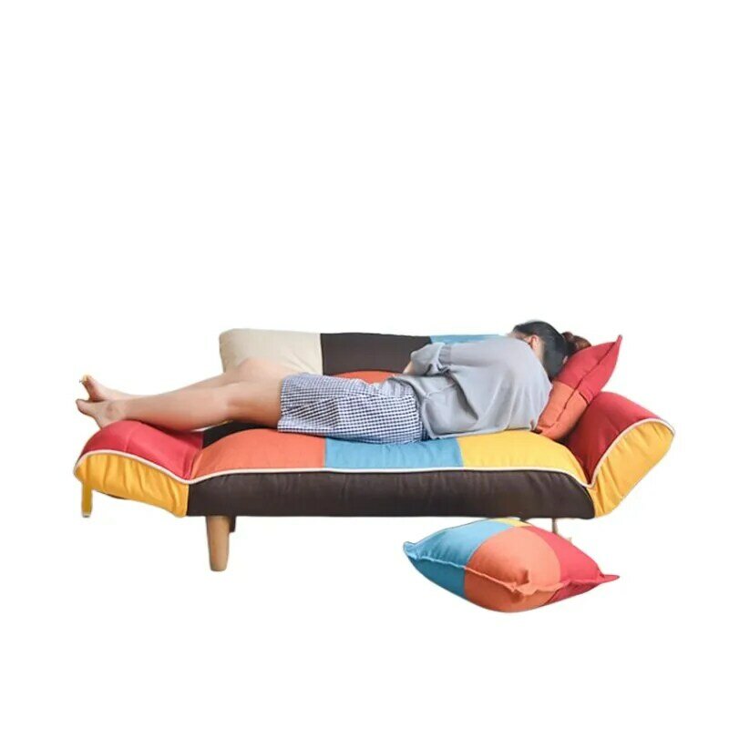 Sofa regulowana i Loveseat w kolorowa linia tkanina dom umeblowanie składana Sofa kanapa idealna do salonu, sypialni, akademika
