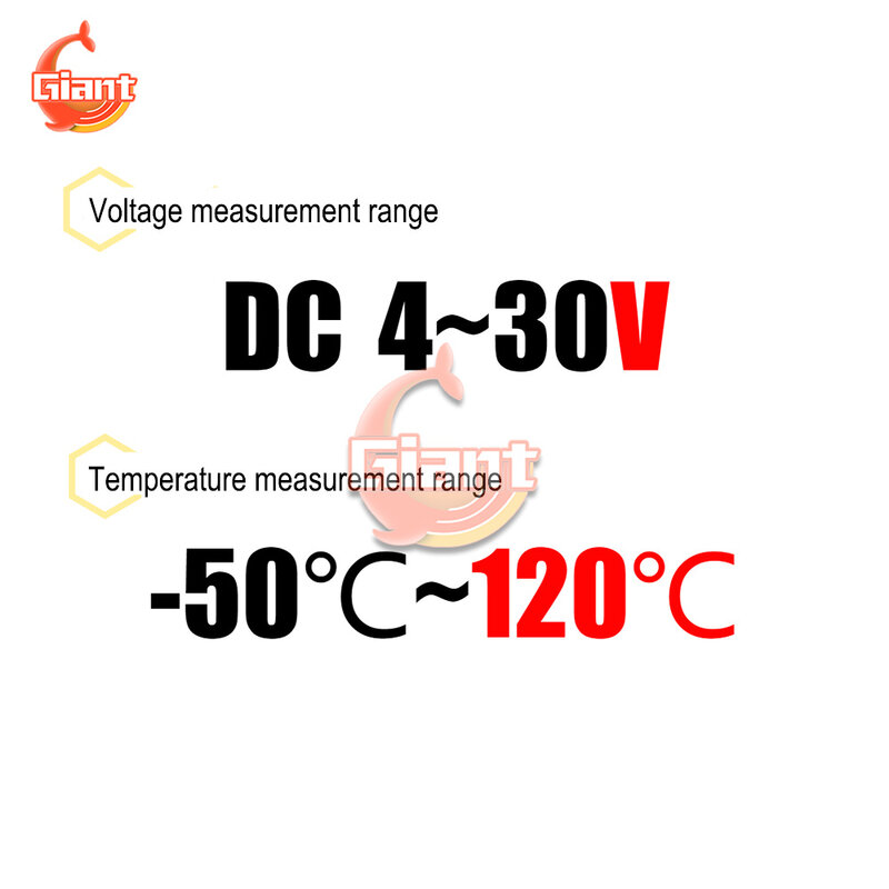 Dc 4-30v termômetro sensor de temperatura led display duplo vermelho azul verde digital com cabo de sonda ntc