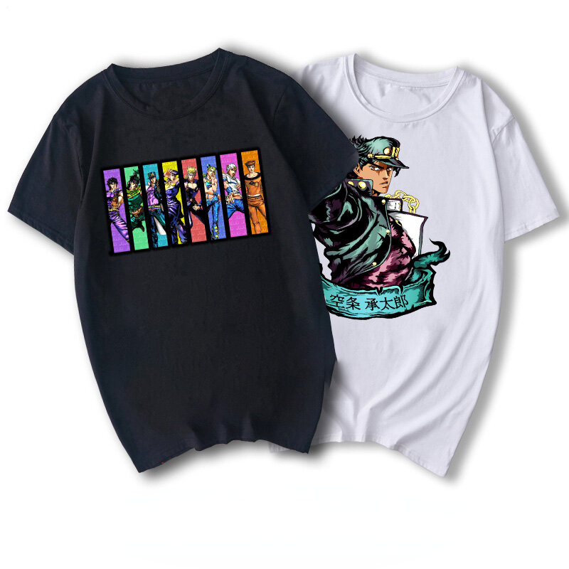 Camiseta con estampado de Jojo Bizarre Adventure para hombre y mujer, Camisetas estampadas de Anime japonés, Kawaii, Kujo Jotaro, Manga