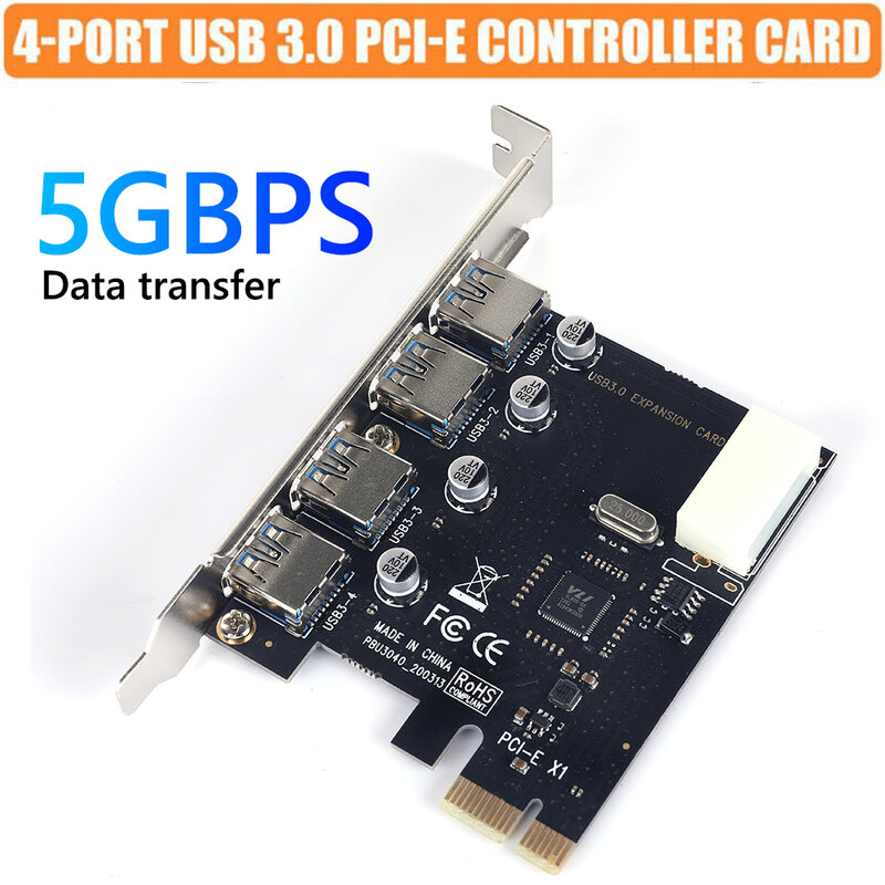 بطاقة توسعة PCIE Riser مزودة بـ 4 منافذ من PCI Express وusb 3.0 عالية السرعة مزودة بواجهة تمديد وبطاقة حماية للكمبيوتر المحمول