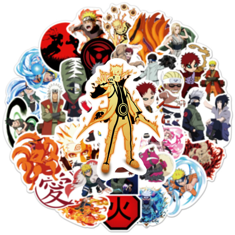 10/30/50/100pcs Cartoon Naruto Anime Stickers per Laptop Skateboard Phone Car bagagli Cool impermeabile Sticker Kid Classic Toy