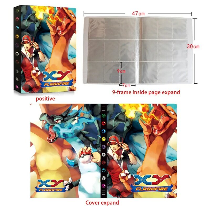 Karty o dużej pojemności Album dla Pokemon Top załadowany List gry stojak w kształcie karty album Pokemon zabawki na 432 kart