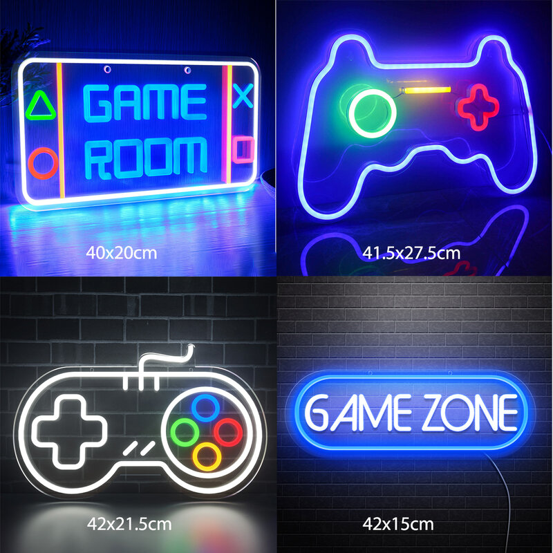 Game Decor Neon Sign LED Neon Light Wall Sign Bedroom Decor Hanging Night Lamp Home Party Holiday Decor Xmas Gift