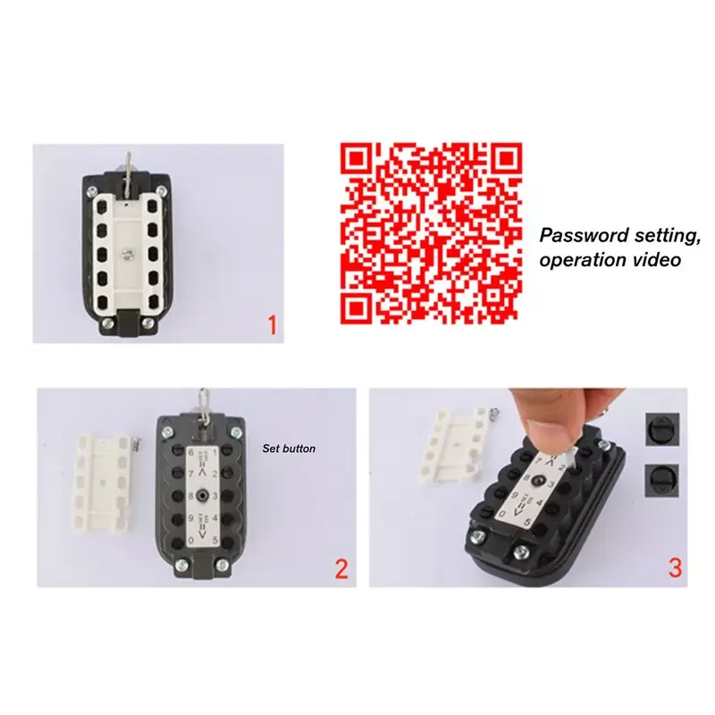 Caja de bloqueo de almacenamiento de llaves para exteriores montada en la pared, combinación de botones pulsadores de 10 dígitos, caja de seguridad con contraseña, soporte de llave de código reiniciable