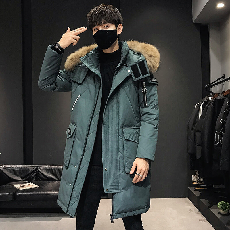 2023 New Winter Men Down Jacket Fashion Men Down Jacket Thick and Warm Men Clothing Extended Section Down Jacket Men Warm Parka