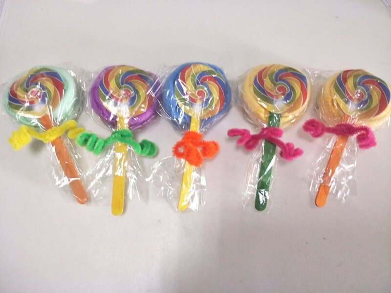 Handuk Tangan Kain Lap Bayi Lollipop Mini Lucu 15 Buah Handuk Bentuk Permen Warna-warni Acak Hadiah Natal Pernikahan Natal