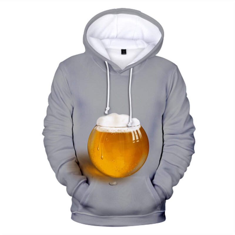 Cerveja 3d impresso oversized moletom com capuz feminino/masculino harajuku streetwear moletom hip hop engraçado jaquetas com capuz
