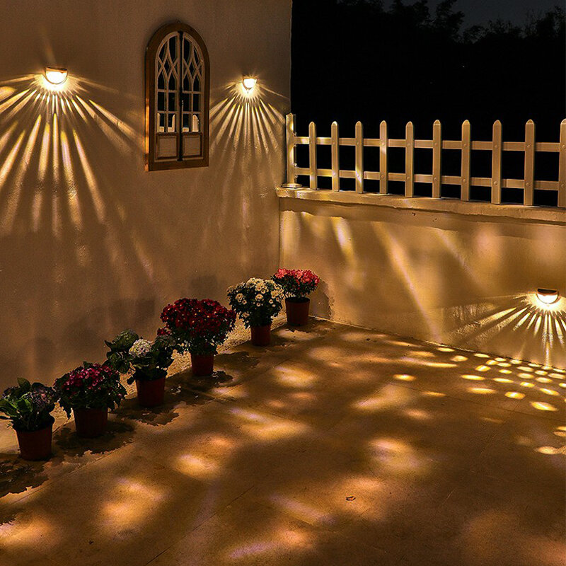 Luci solari a LED illuminazione per esterni decorazione del giardino lampada da parete a lampada solare impermeabile lampada da parete a risparmio energetico Street Night Light 2/4/6/8pcs