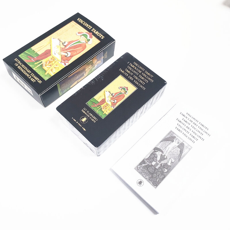 Produk Paling Populer 12X7cm Visconti Tarot Semua Kartu Bahasa Inggris untuk Orang Tua-anak Interaktif Menarik Permainan Papan Lucu