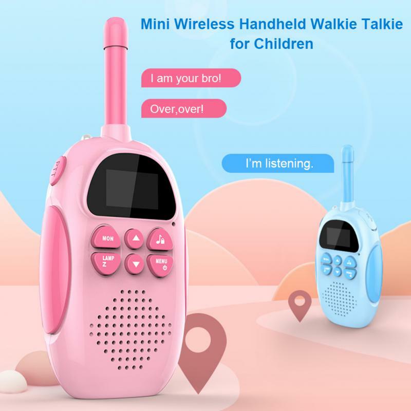 Mini Walkie Talkie sem fio para crianças, brinquedos de rádio, funções poderosas e diversas, bateria embutida de 1000mAh, bonito