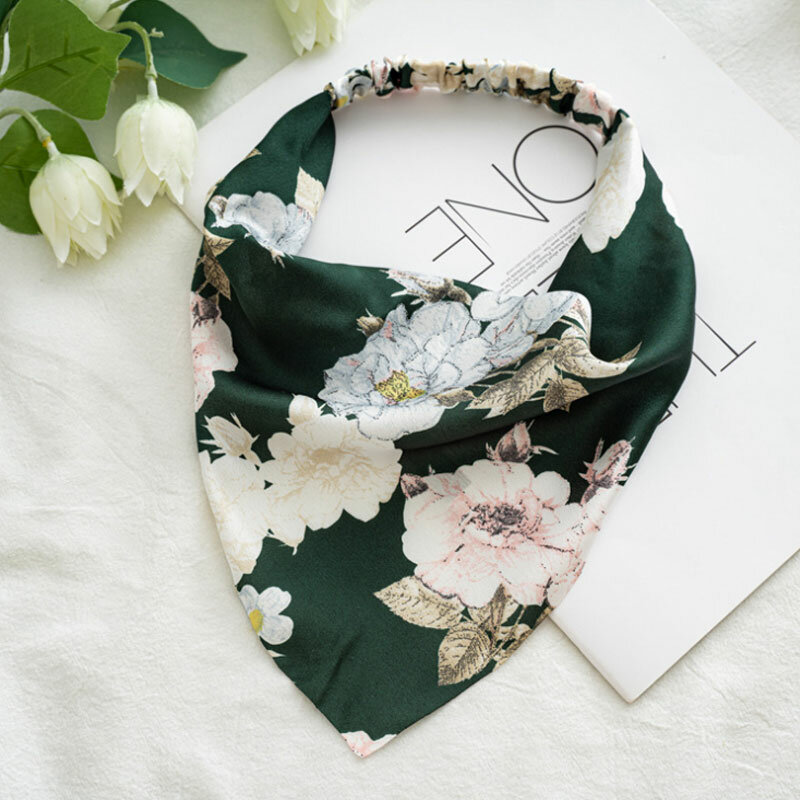 Verão vintage impresso lenço de cabelo bandana elástico bandanas kerchief feminino menina boho floral impressão headwrap acessórios