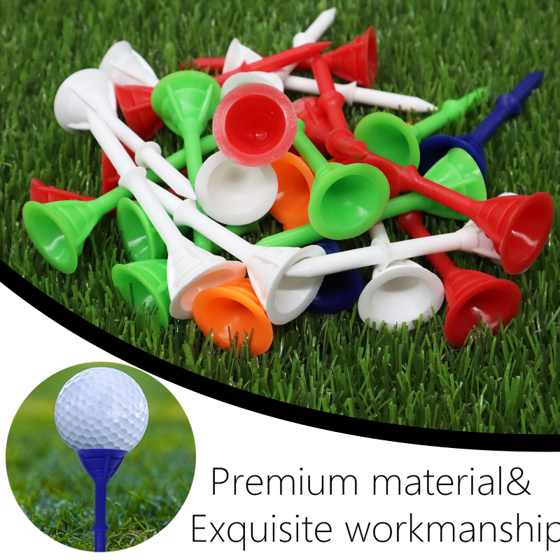 30 Pack Upgrade Big Cup Plastic Golf Tees 83mm Recycle Use Reduce Friction for Golfer Practice Drop Ship
