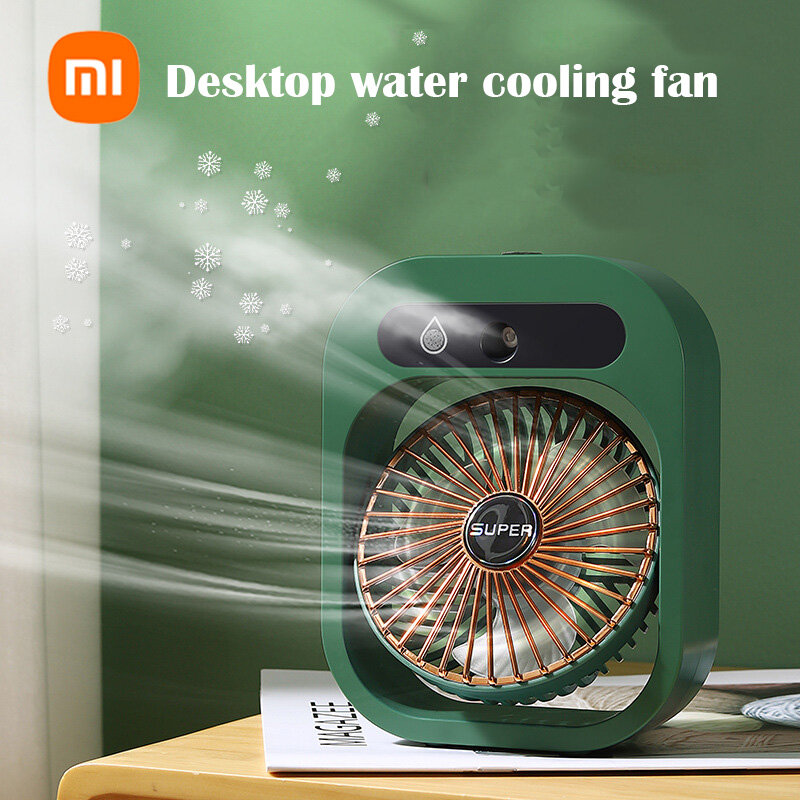 Xiaomi-ventilador de refrigeración por pulverización de agua para el hogar, miniventilador de mesa con 3 velocidades, recargable por USB, batería de 1200mAh, para oficina