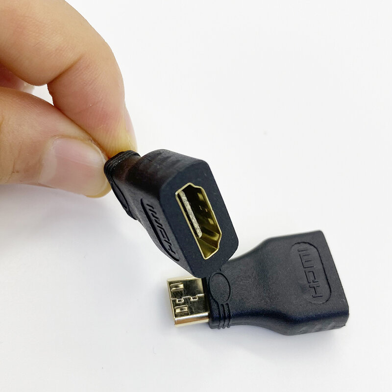 Adaptador convertidor Mini compatible con HDMI, 1 piezas, chapado en oro, 1080P, Micro HDMI hembra a HDMI macho, conector acoplador de Cable de extensión