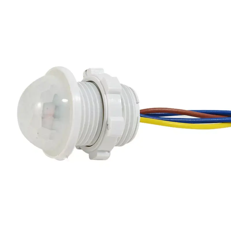 Sensor de movimiento de luz infrarroja blanca ajustable, sensible a Led, 40mm, retardo de tiempo, interruptor PIR para iluminación del hogar, 1 ud.