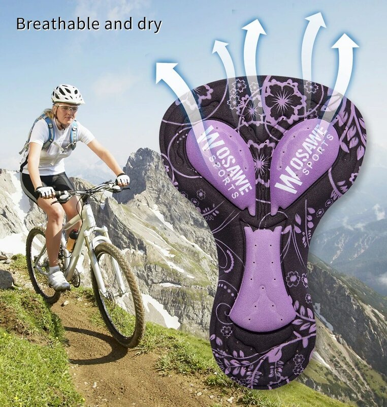 WOSAWE Breathable Cycling Shorts Cushion Silicone Sponge Elastic Shockproof Bike Riding Base Underwear Pads Biking Accessories