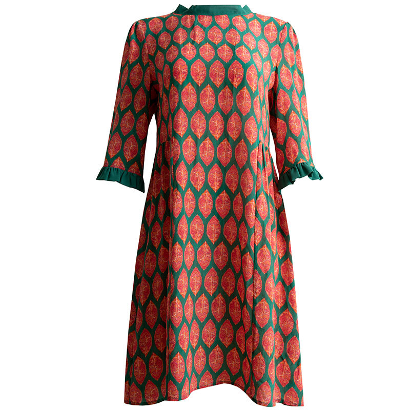 Женское платье-макси из шелка тутового шелкопряда, с принтом