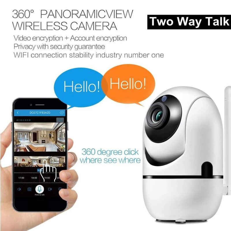 Caméra de Surveillance intelligente iP Wifi Cloud HD 2022 P, sans fil, avec suivi automatique, infrarouge, nouveauté, 1080