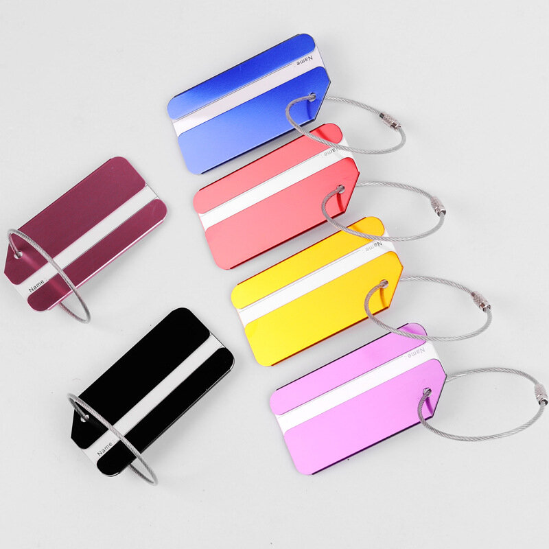 Fashion Metal Travel Luggage Tags Baggage Name Tags Suitcase Address Label Holder Aluminium Alloy Luggage Tag Travel Accessories