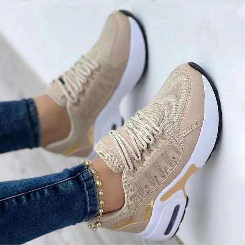 2022 New Wedge Sneakers Women Lace-Up Height Increasing Sports Shoes Ladies Casual Platform Air Cushion Comfy Vulcanized Shoes