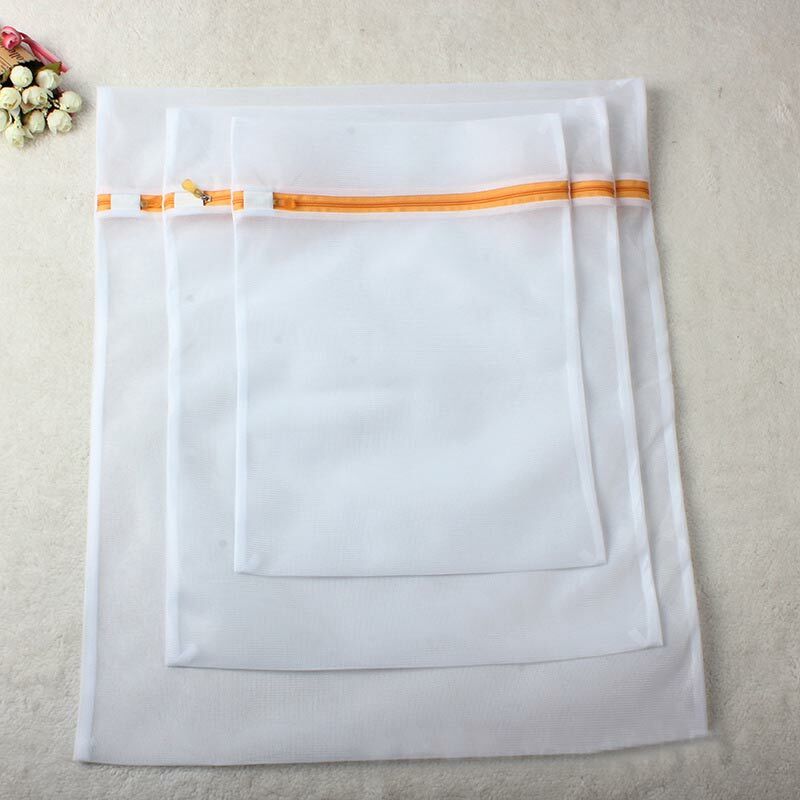 1 pçs com zíper roupa interior saco lingerie para malha sutiã de lavagem meia saco de lavanderia máquina de lavar roupa sacos organizador