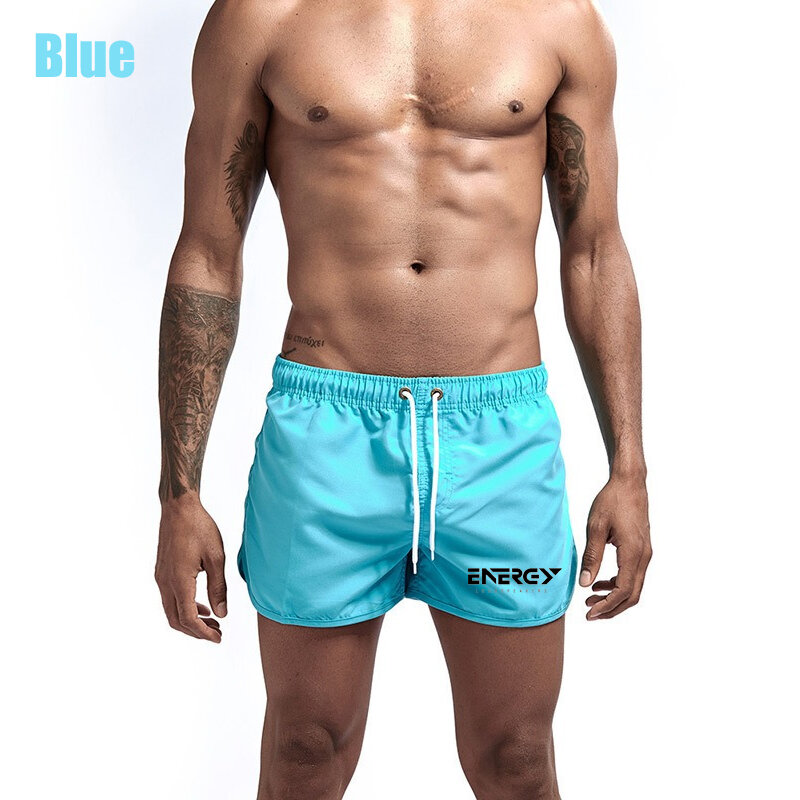 ชายชายหาดกางเกงขาสั้นน้ำหนักเบากางเกงขาสั้นร้อนวิ่ง Gym Fitness Board สั้นผ้ายืดกางเกงว่ายน้ำ S-3XL