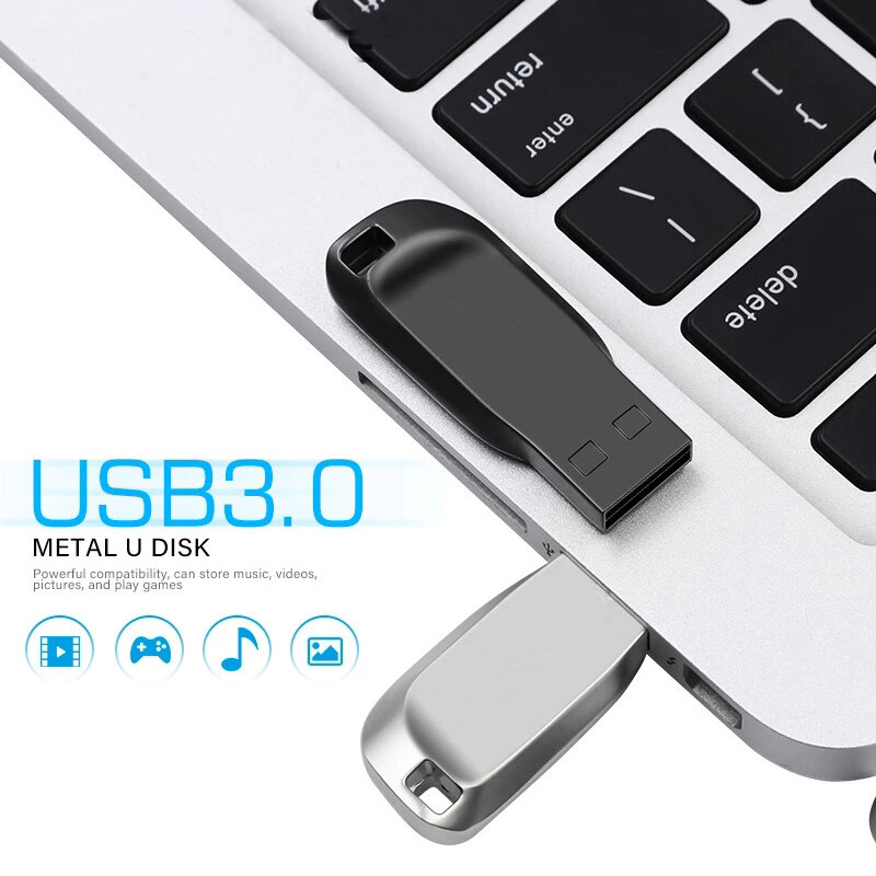 USB Flash Drive 3.0 Kecepatan Tinggi Cle Pendrive 2TB 1TB 512GB Tahan Air Logam USB Memory Stick Flash Drive Gratis Pengiriman