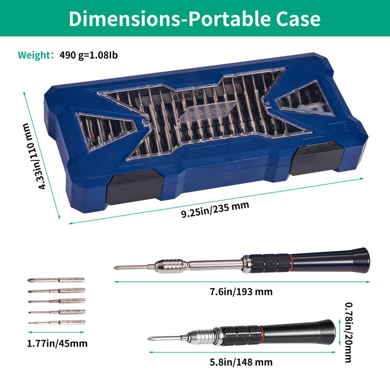 Nanch Ultimative Pro Tech Reparatur Toolkit-56 in 1 Präzisions-schraubendreher Bit-Tool Set für Laptop PC Handys