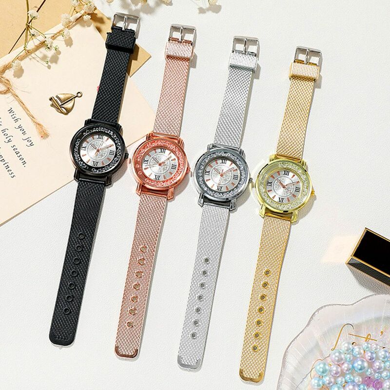 세련된 스틸 벨트 쿼츠 손목 시계 여성용, 선물 심플 스타일 쿼츠 캐주얼 절묘한 시계