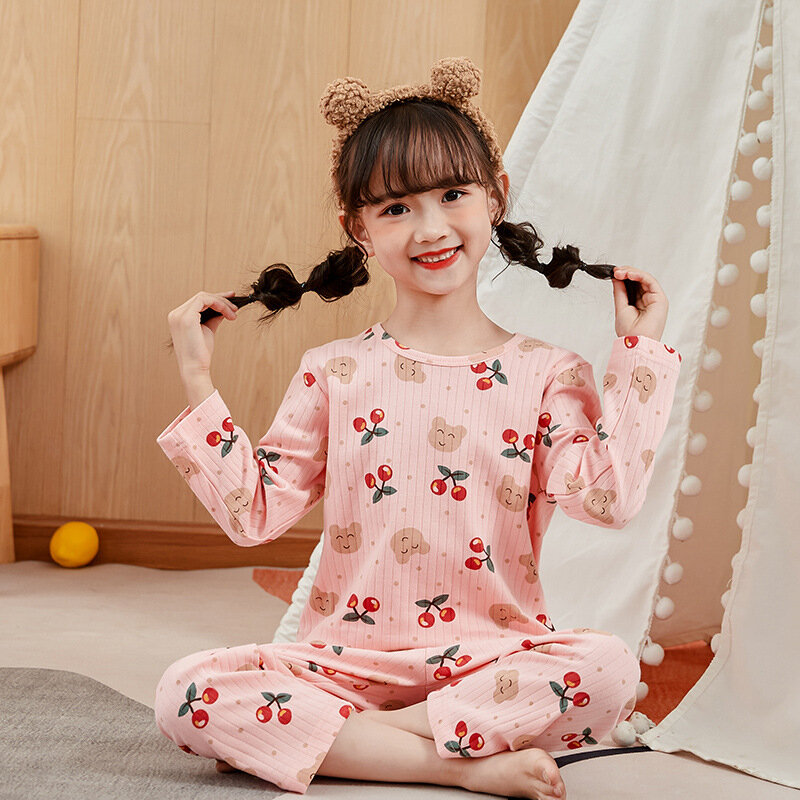 Meninas conjuntos de roupas 2022 primavera verão pijamas para crianças algodão crianças pijamas casa terno para meninas pijamas para niños 3-12t