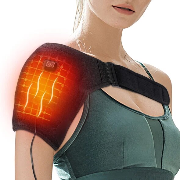 Almofada de aquecimento de ombro aquecida envoltório-3 níveis de calor almofada de aquecimento para dor de ombro para homens