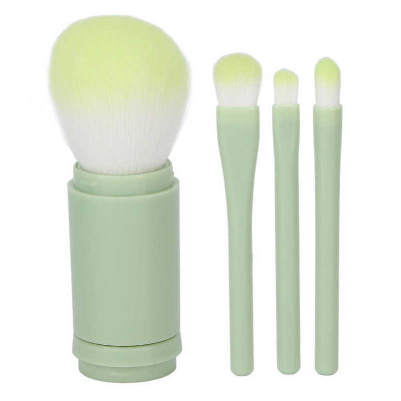 Conjunto de escova de maquiagem escova de sombra portátil 4 em 1 telescópica fofo requintado para meninas para uso diário