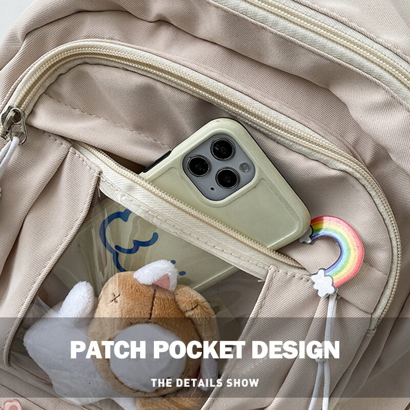 Mochilas escolares impermeables con múltiples bolsillos para mujer, morral escolar de nailon, mochila Kawaii para ordenador portátil, 2022