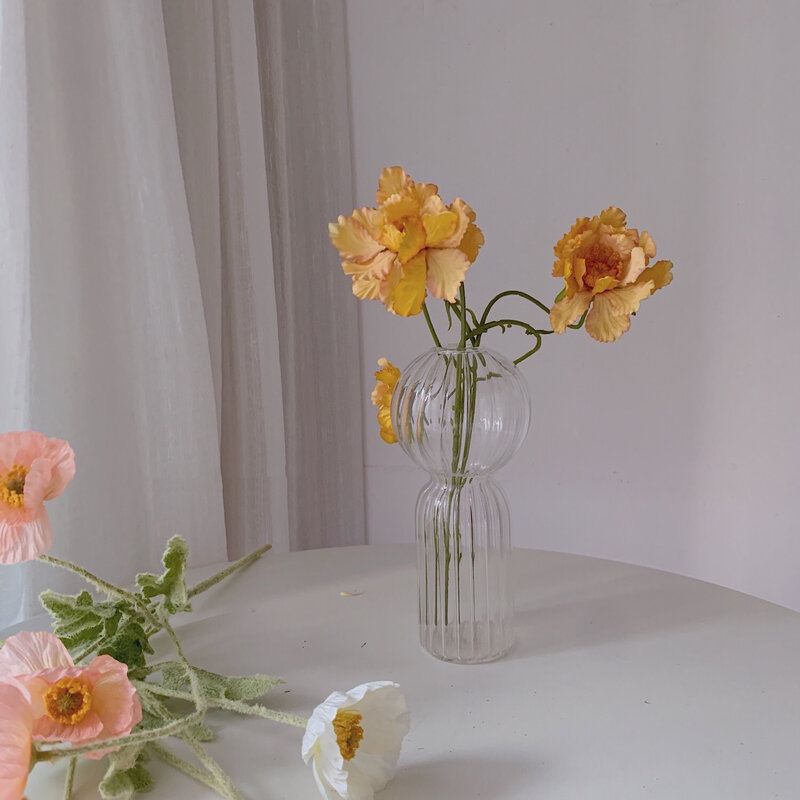 Стеклянная ваза, комнатное украшение, декоративная ваза в скандинавском стиле, контейнер для гидропонных террариумов, ваза для цветочного ...