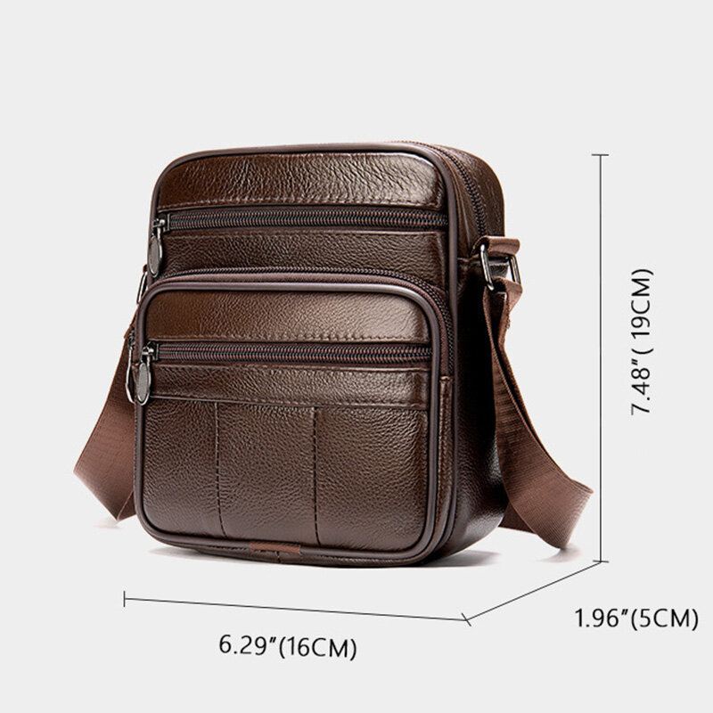 Fashion Men Genuine Leather Shoulder Crossbody Bag Male Business  Bag High Capacity Briefcase High Quality Messenger Bags Men's