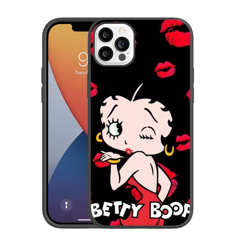 Funda de teléfono con dibujos animados Betty Boops para iPhone, 13, 12, 11 pro max, mini, x, xs, xr, 7, 8, 5, se plus