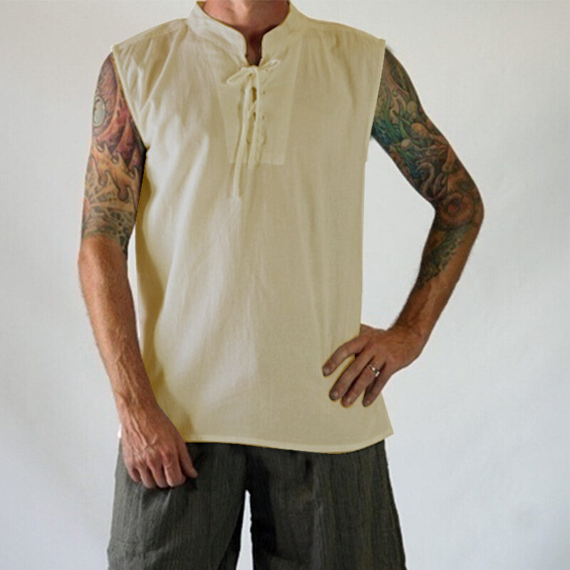 Camisetas sin mangas vintage para hombre, ropa de primavera y verano