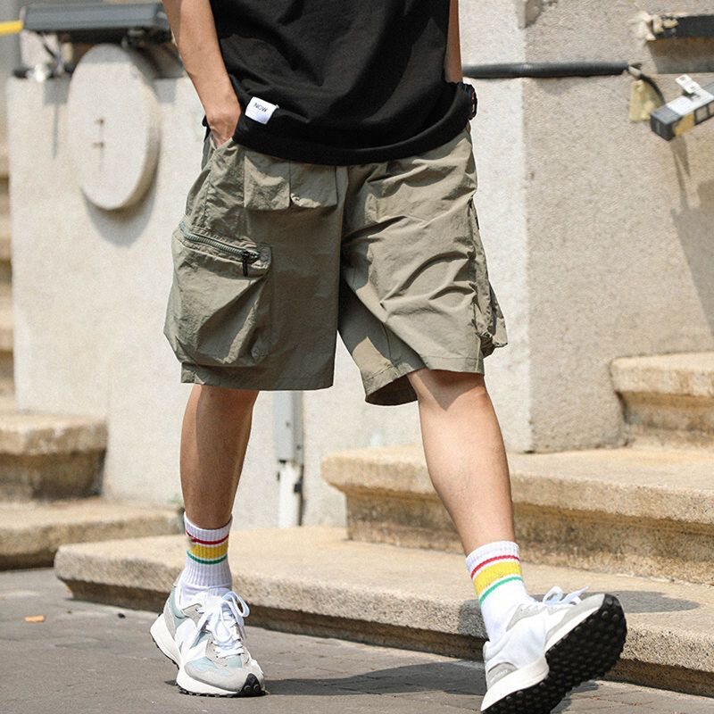 2023 Summer Street Hip-hop funzionale gioventù Casual quotidiano allentato traspirante coulisse pantaloncini da uomo ad asciugatura rapida