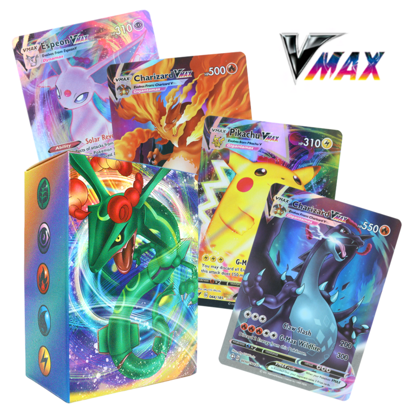 الإنجليزية الجديدة 20-300 قطعة بطاقة البوكيمون العلامة فريق ميجا بيكاتشو Charizard Vmax GX EX لعبة معركة التداول هوايات جمع دمى هدايا