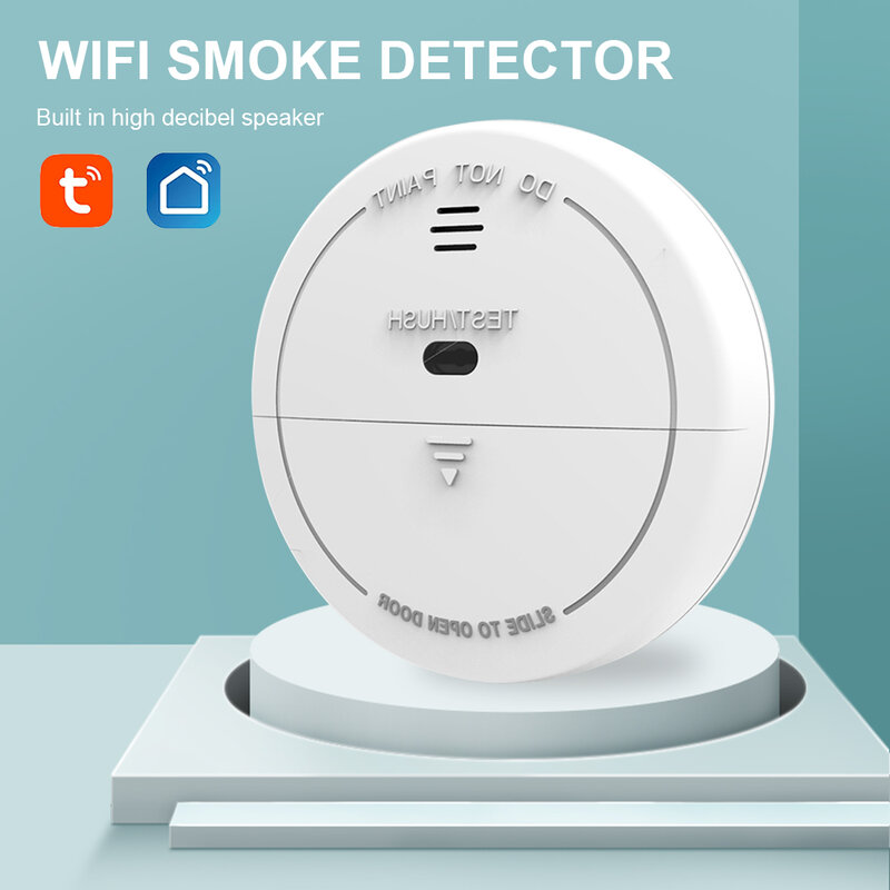 Corui vida inteligente tuya fumaça alarme inteligente wi fi detector de incêndio rede sistema de alarme proteção segurança
