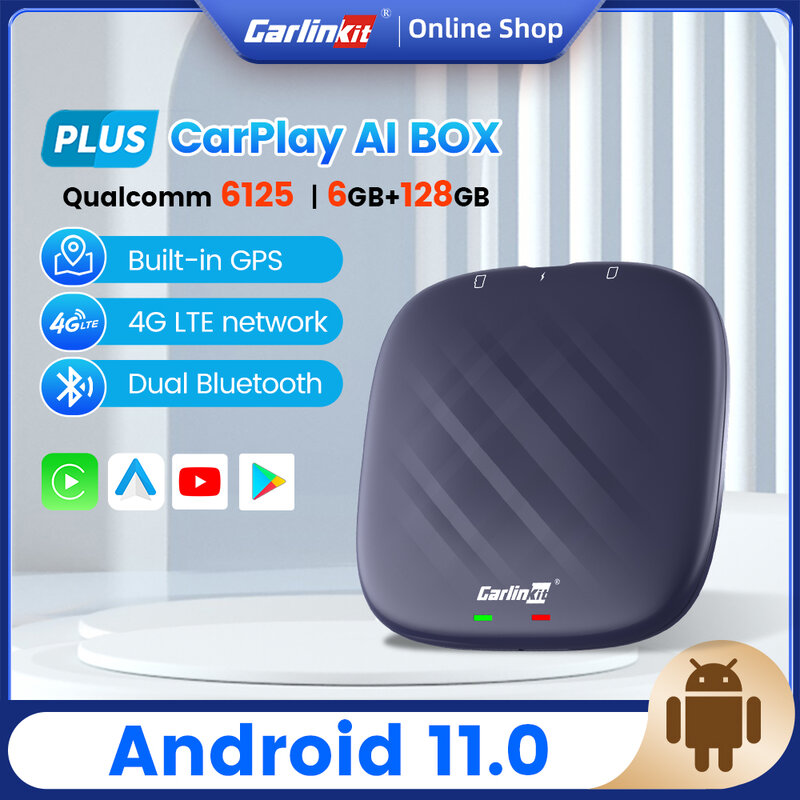 Carlinkit-ワイヤレスCarPlay/Android Autoデコーダー,キアヴェンプヨタペオ用,qcm6125 6 2022 GB,YouTube,filx iptv,Spotify,128