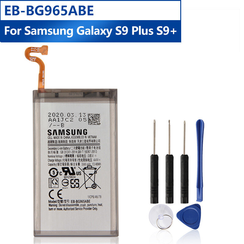 Baterai Pengganti EB-BG965ABE untuk Samsung GALAXY S9 Plus G1003 S9 + G965F Baterai Ponsel Pengganti 3500MAh + dengan Alat